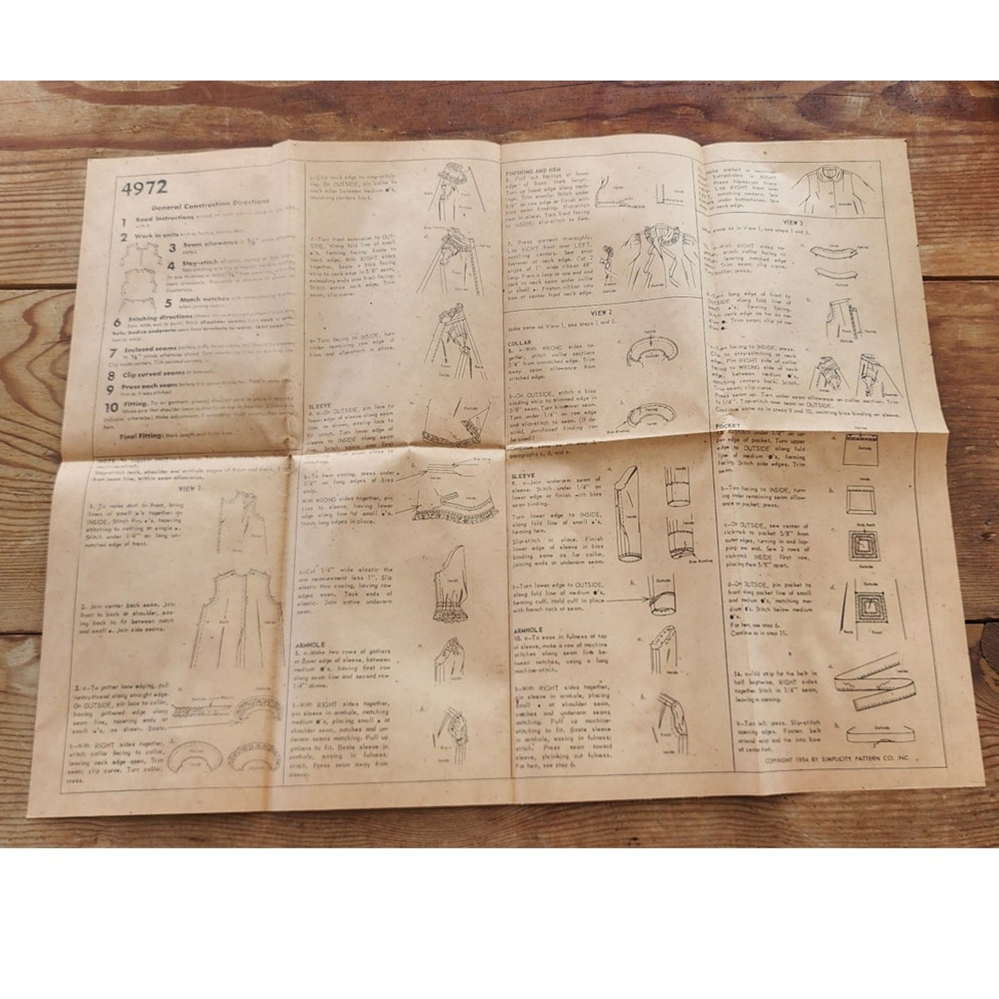 Vintage 50s Sewing Pattern ORIGINAL: Duster Robe Housecoat Simplicity 4972