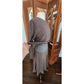Vintage 1980s Giorgio Armani Dress Gray Silk Abstract Print Midi Long Sleeve