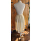 Vintage 70s Oscar de la Renta Cream Silk Skirt Eyelet Lace