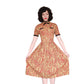Vintage 50s Orange Paisley Print Midi Dress Carole King Junior Fashions / XS