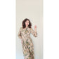 Vintage 1970s Kristie Lou Dress Hooded Floral Maxi Long Sleeve Woodland Fairy