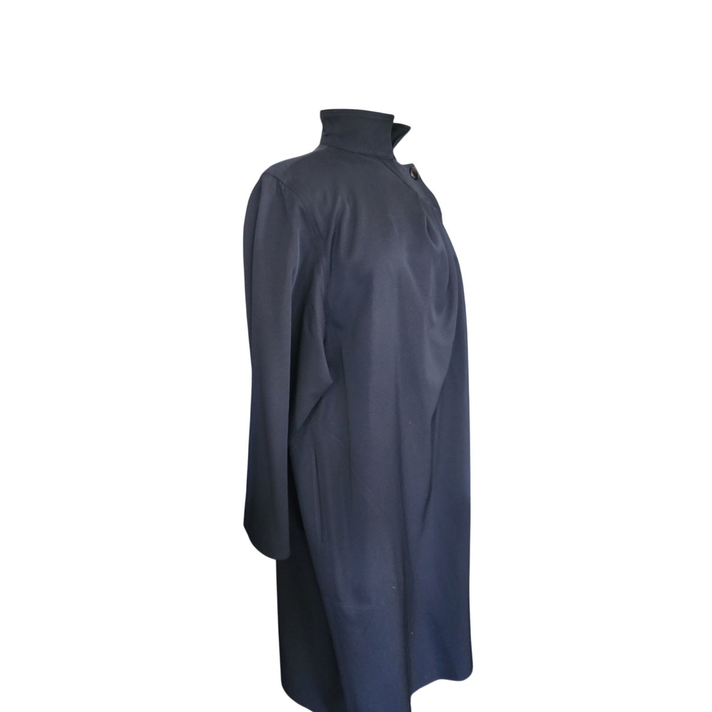 Vintage 1980s RAMOSPORT Coat Black Trench Raincoat Anne-Marie Beretta