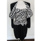 Vintage 80s AJ Bari Strapless Dress + Bolero Jacket Suit Set Zebra Print Black White Silk / M