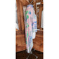 Vintage 70s LEONARD Silk Jersey Shawl Wrap Pastel Floral Print Impressionist