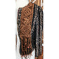 Vintage 90s Sandy Starkman Bohemian Crochet  Embellished Fringe Jacket Art to Wear