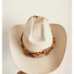 Vintage Beige Cowboy Hat w/Feather by Rockmount Wind River 1850 Size 7 1/4 Mens Unisex