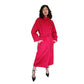 Vintage 80s Red Wool Coat Long w/Belt Ramosport Paris