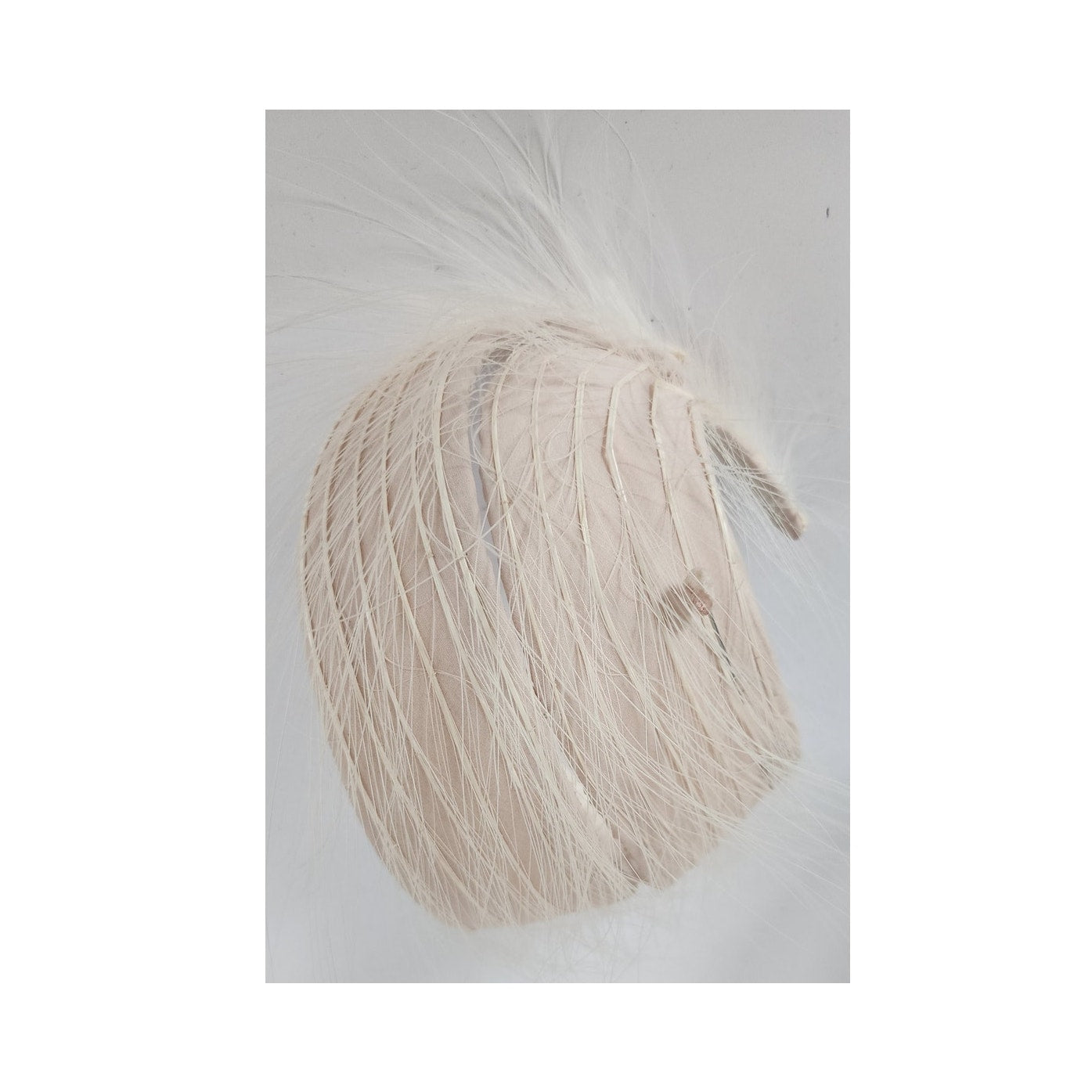 Vintage 1950s Fascinator White Feather Headdress Bridal Headband