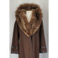 Vintage 70s SILLS A Bonnie Cashin Design Brown Leather Raccoon Fur Coat