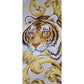 Vintage Ferragamo Silk Scarf Tiger Print Gold Baroque Scroll Print