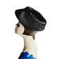 Vintage 50s Black Hat Saucer Style Velvet & Satin