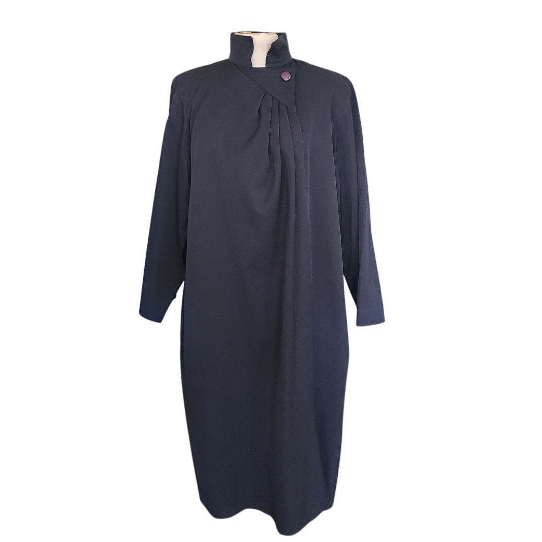 Vintage 1980s RAMOSPORT Coat Black Trench Raincoat Anne-Marie Beretta