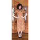 Vintage 50s Orange Paisley Print Midi Dress Carole King Junior Fashions / XS