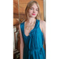 Vintage 2000s Chloe Party Dress Sleeveless Blue Silk Asymmetrical Tie NEW w/Tags