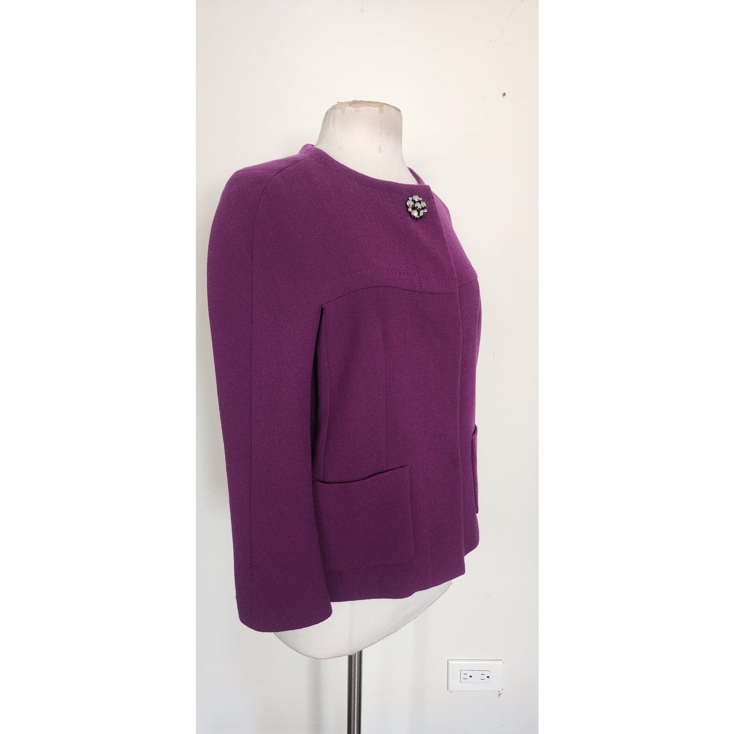 Vintage 2000s ESCADA Jacket Purple Wool Blazer / 34