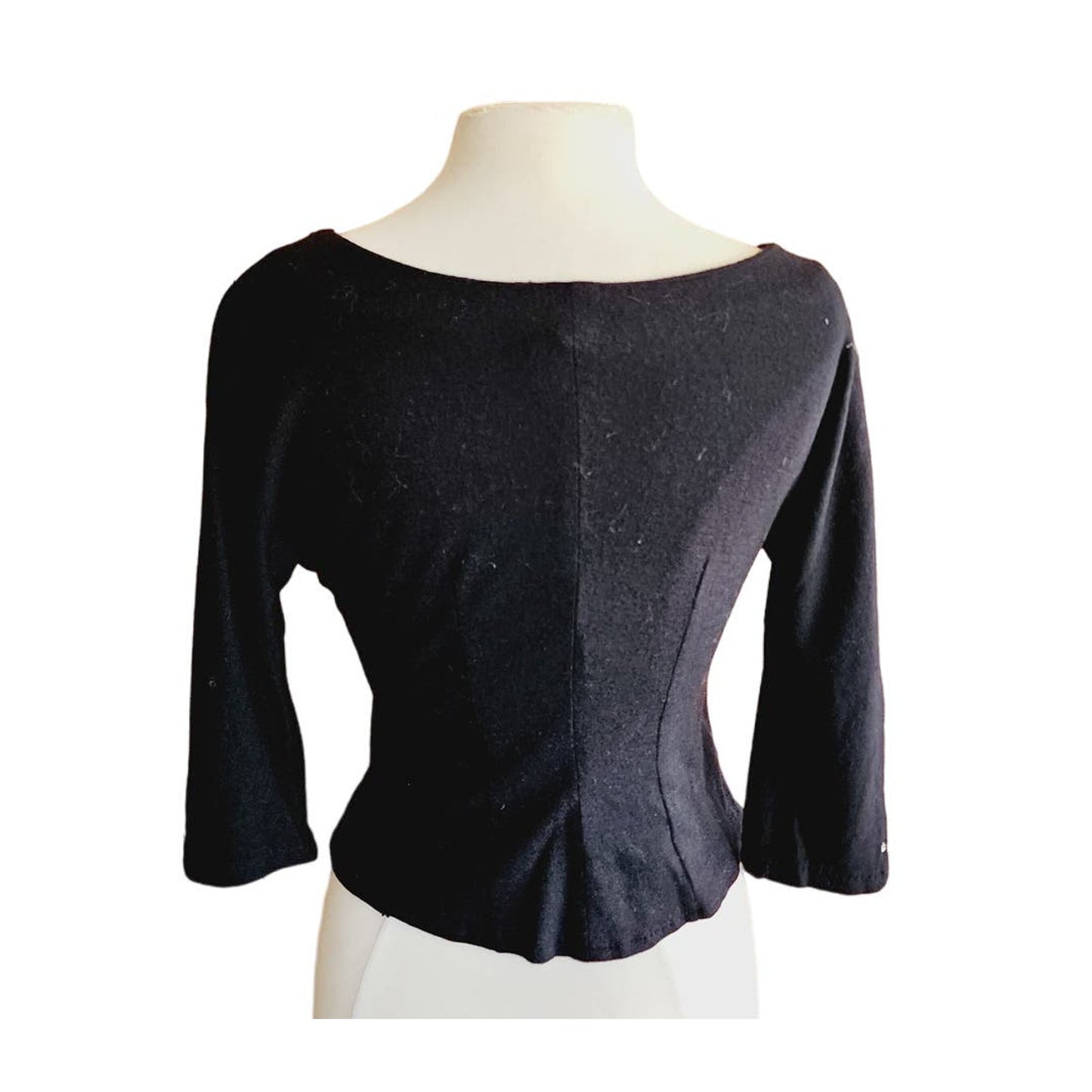 Vintage 50s Black Top Rhinestones by Irene