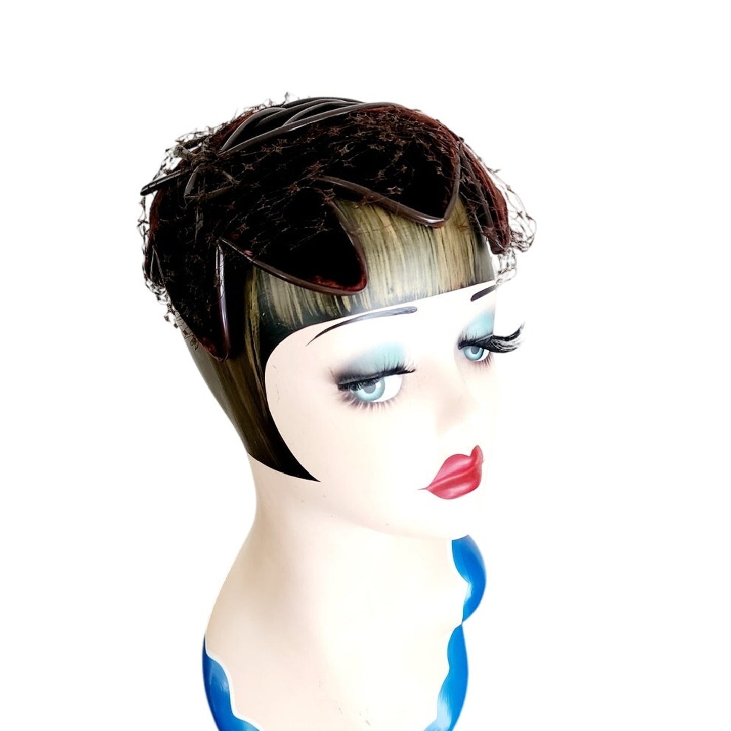 Vintage 1950s Bes-Ben Hat in Brown Velvet w/Bows Chicago Midcentury Millinery