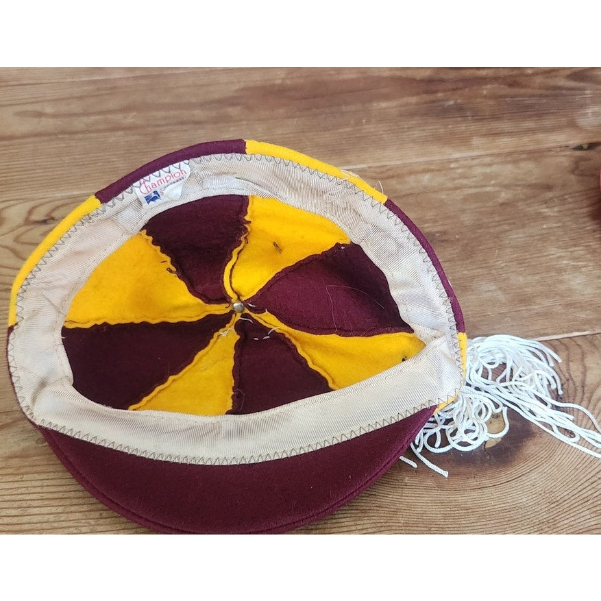 Vintage 1950s College Freshman Beanie "Dink" Cap Historical Pins