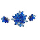 Vintage Weiss Blue Rhinestone Brooch + Clip Earrings Set Demi Parure