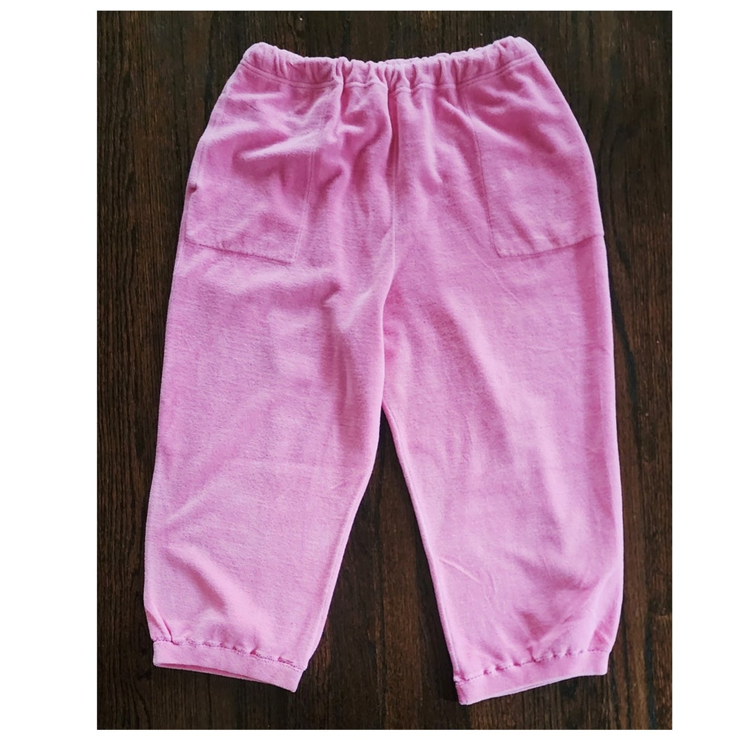 Vintage 80s Sonia Rykiel Pants Pink Velour Culottes Short Cropped Knee Length