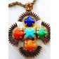 Vintage 70s Castlecliff Pendant Necklace Larry Vrba Aztec Maltese Cross Pre-Columbian Inspired