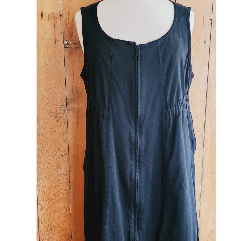 Vintage RUNDHOLZ Black Label Dress Sleeveless Cotton w/Zippers