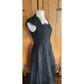 Vintage 50s Black Party Dress Tulle Lace Rhinestones M