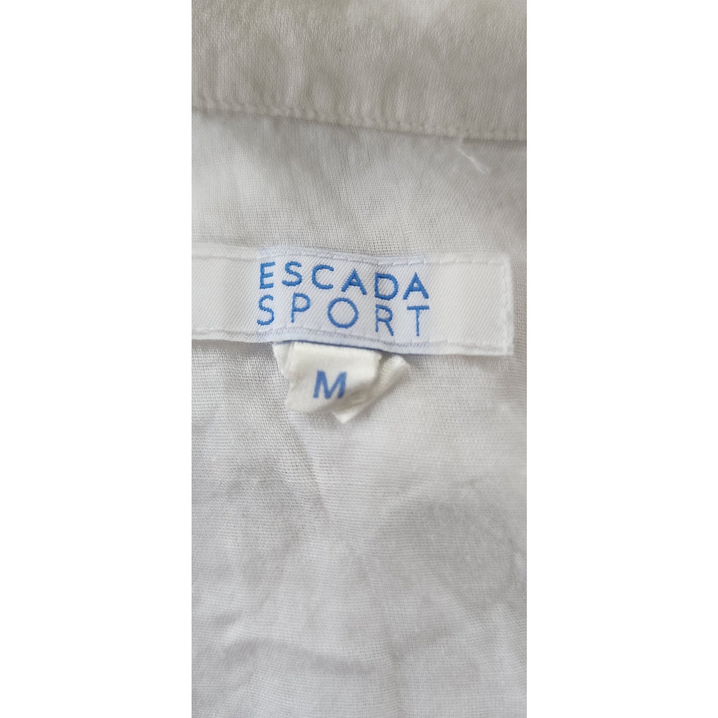 Vintage 90s Escada Sport Shirt White Diagonal Stripe Blouse / M