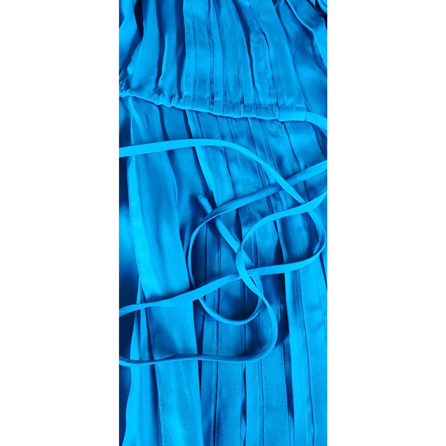 Vintage 2000s Chloe Party Dress Sleeveless Blue Silk Asymmetrical Tie NEW w/Tags
