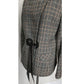 Vintage 2000s Armani Collezioni Blazer Wool Plaid Jacket Leather Sash Tie