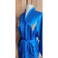 Vintage Chinese Dragon Robe Embroidered Blue Silk Esme