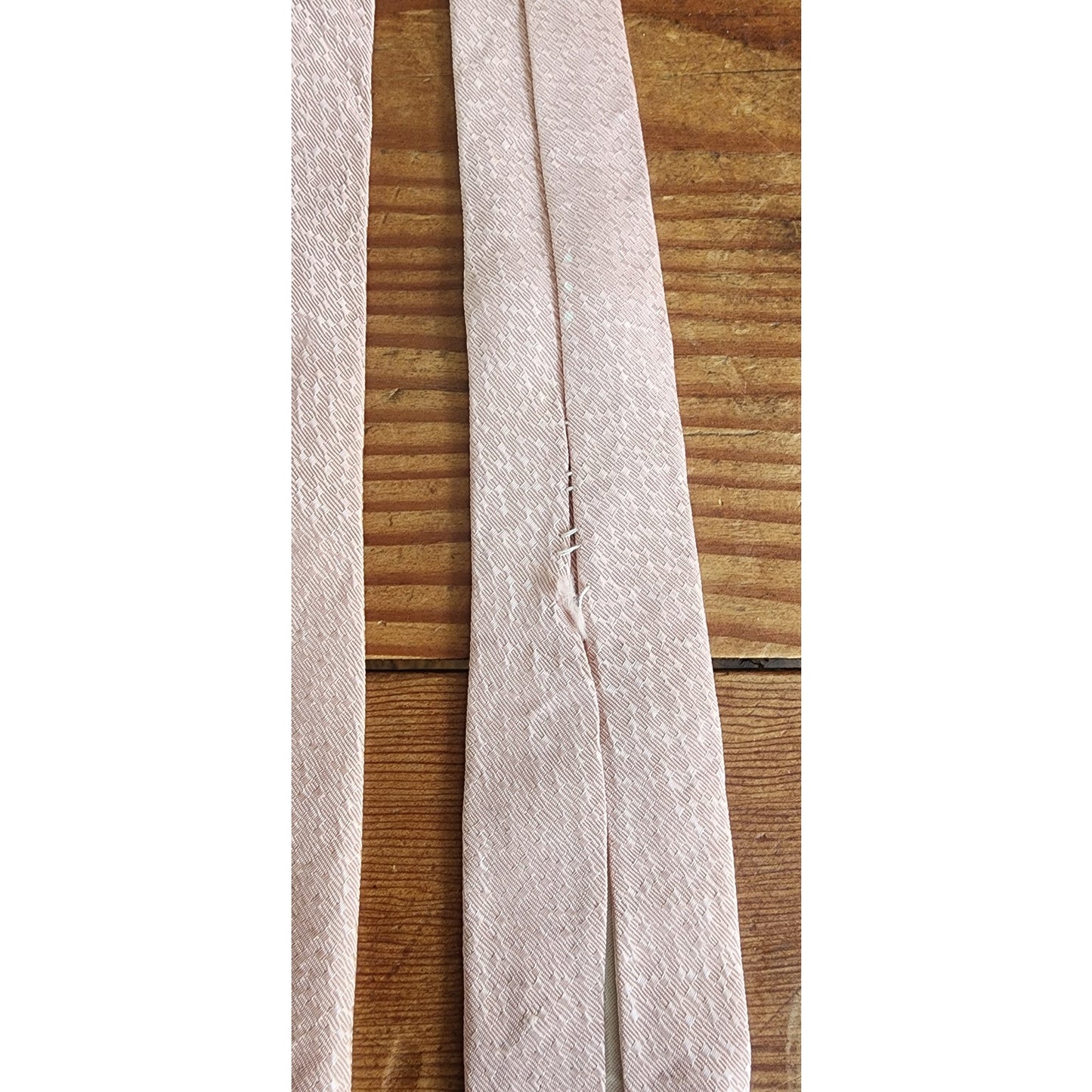 Vintage 30s Mens Necktie Pink Red Horse Print Equestrian Short Length