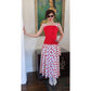 Vintage 80s Polka Dot Print Dress Red White Leslie Lucks