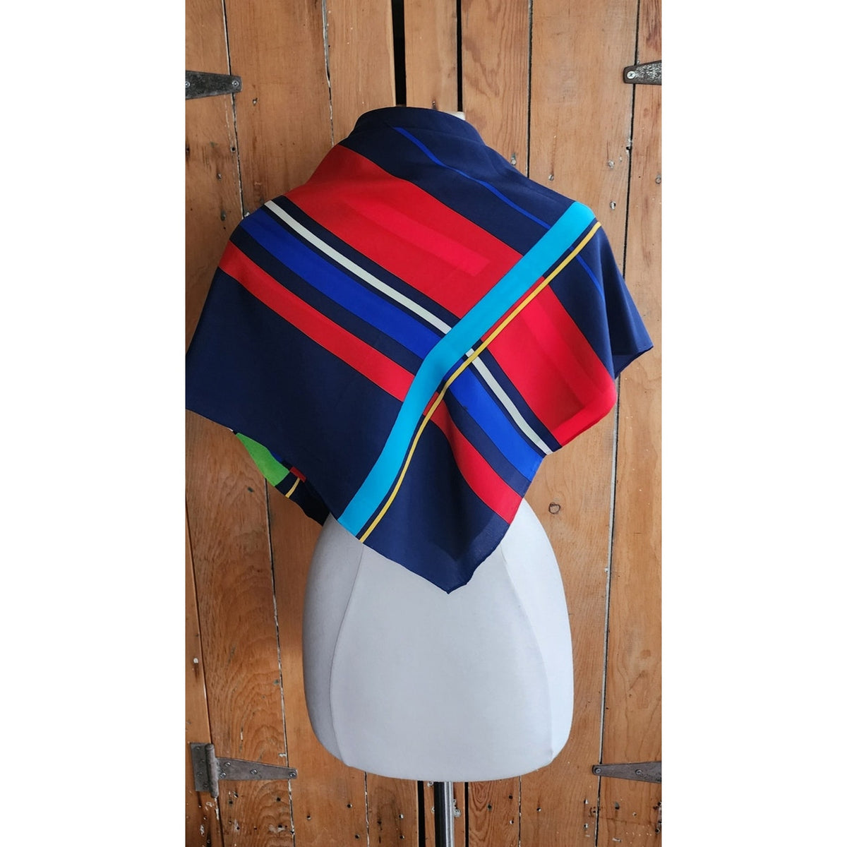 Vintage YSL Silk Scarf Large Square Foulard Yves Saint Laurent Geometric Print 70s 80s
