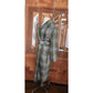 Vintage 1980s Thierry Mugler Dress Plaid Linen w/ Fringe Wrap Style Midi