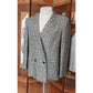 Vintage 80s Gucci Mens Blazer Gray Plaid Linen Double Breasted Sz 48
