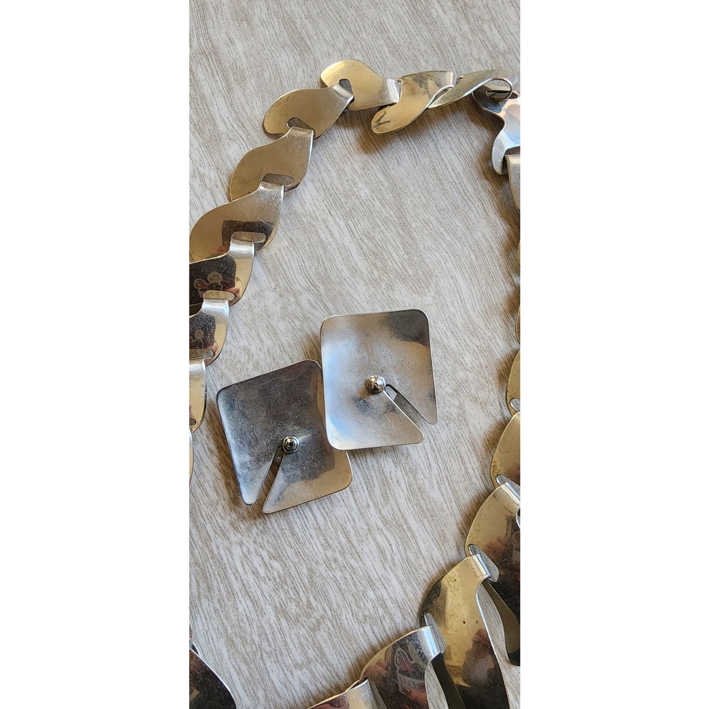 Vintage 1980s FLORELLE Necklace Earring Set Silver & Blue Sodalite