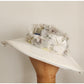 Vintage 50s Summer Hat White Straw Floral Crown Norman Durand