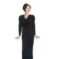 Vintage 1980s Oscar de la Renta Evening Dress Black Liquid Jersey Rhinestones Cowl Neck M