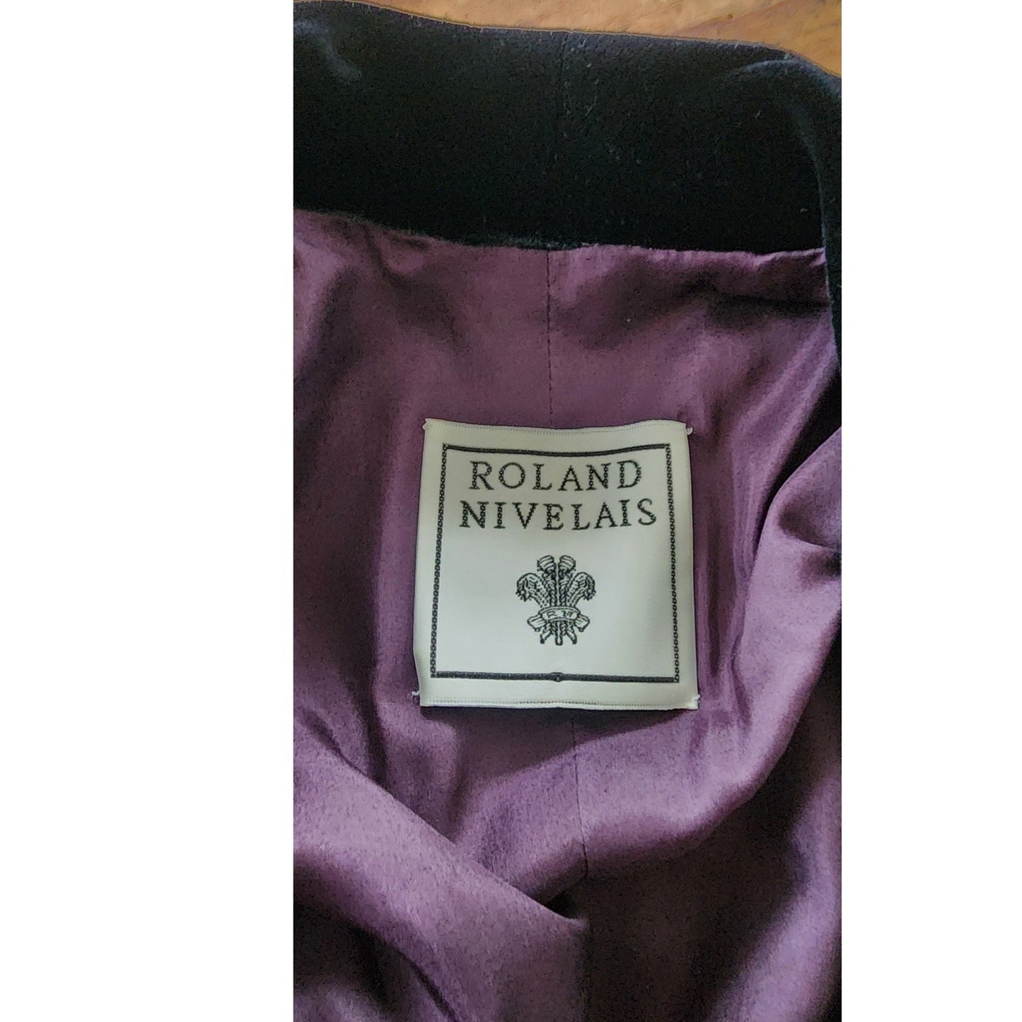Vintage 1990s Roland Nivelais Blazer Purple Eggplant Crinkled Silk Jacket / M