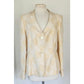 Vintage 2000s Armani Collezioni Blazer Cream Gold Print Flax Silk Print / L
