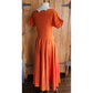 Vintage 50s Orange Duster / Split Front Vest Scallop Edging