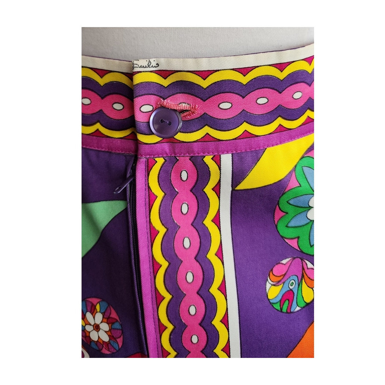 Vintage 60s 70s Pucci Skirt Purple Floral Print A Line