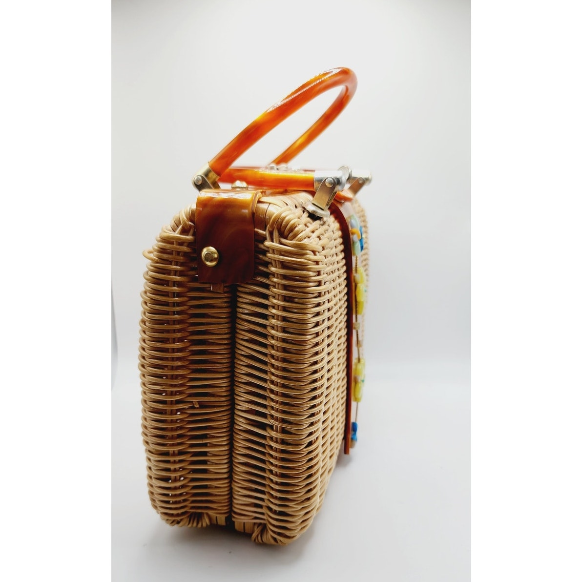 Vintage 60s Wicker Basket Purse Princess Charming Atlas