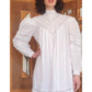 Vintage 80s Ceegee Sue Wong White Cotton Lace Dress Festival Boho Victorian Puff Sleeve