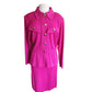 Vintage 80s St John Knit Skirt Suit Hot Pink Fuschia Santana Wool Blend