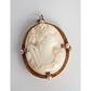 Antique 10K Gold Cameo Pendant Pin Edwardian Lady in Profile
