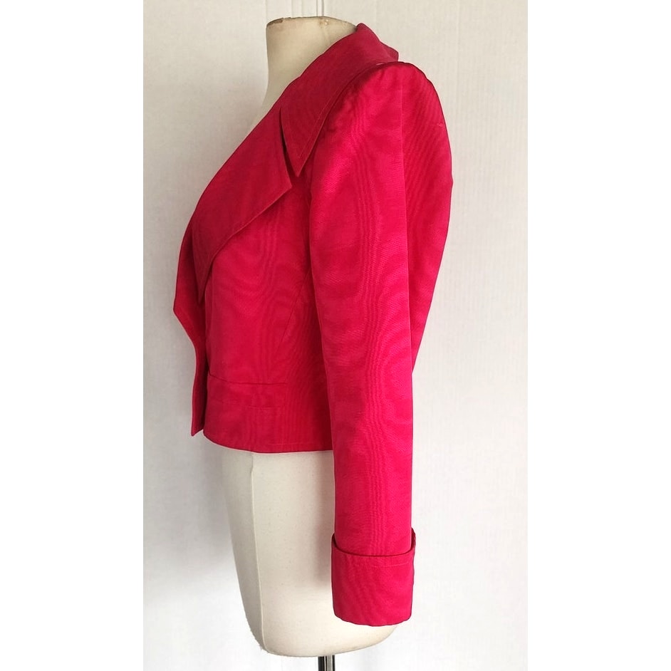 Vintage 90s YSL Saint Laurent Blazer Fuschia Silk Rive Gauche