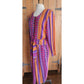 Vintage 1980s Silkprint Dress Purple Orange Stripe Secretary Style Sady King