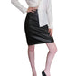 Vintage 80s Hugo Buscati Black Leather Pencil Skirt High Waisted Small